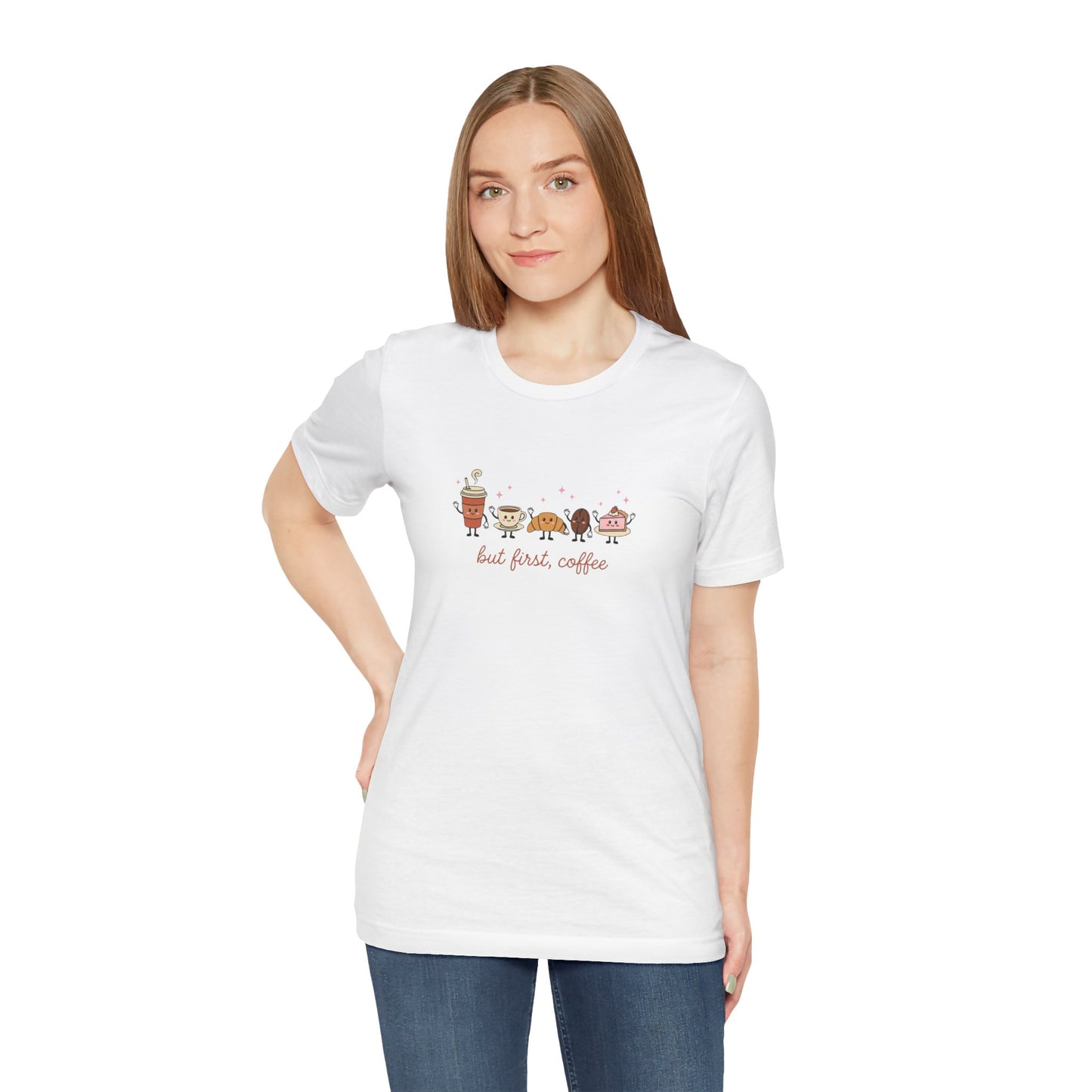 Coffee & Donuts Cute Graphic T-Shirt — But First, Coffee Tee