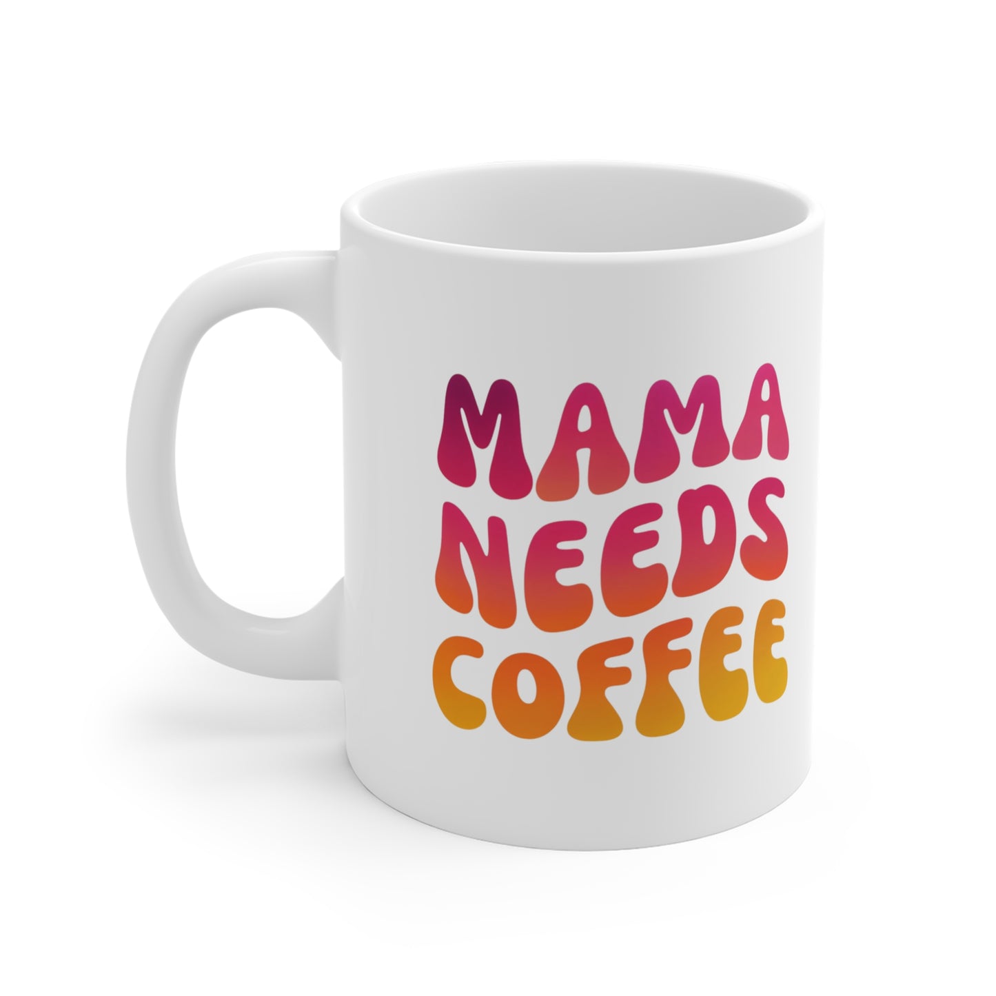 Taza de Cerámica “Mamá Necesita Café” — Regalo Divertido de Estilo Retro para Mamá