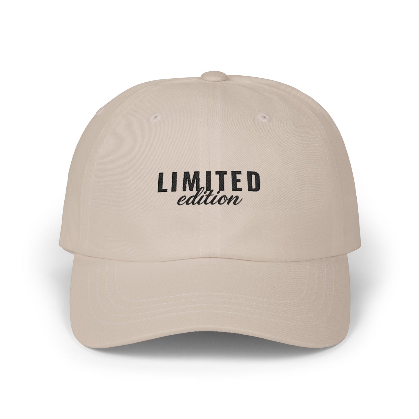 Limited Edition Dad Cap — White Embroidered 'Limited Edition' Baseball Hat