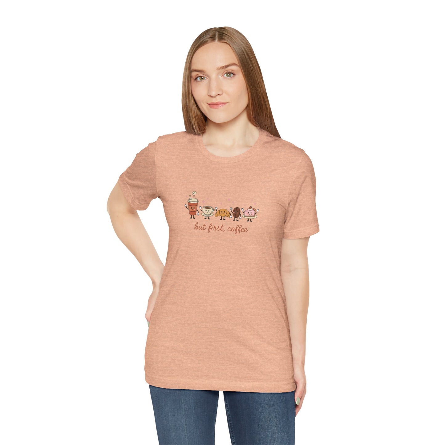 Coffee & Donuts Cute Graphic T-Shirt — But First, Coffee Tee