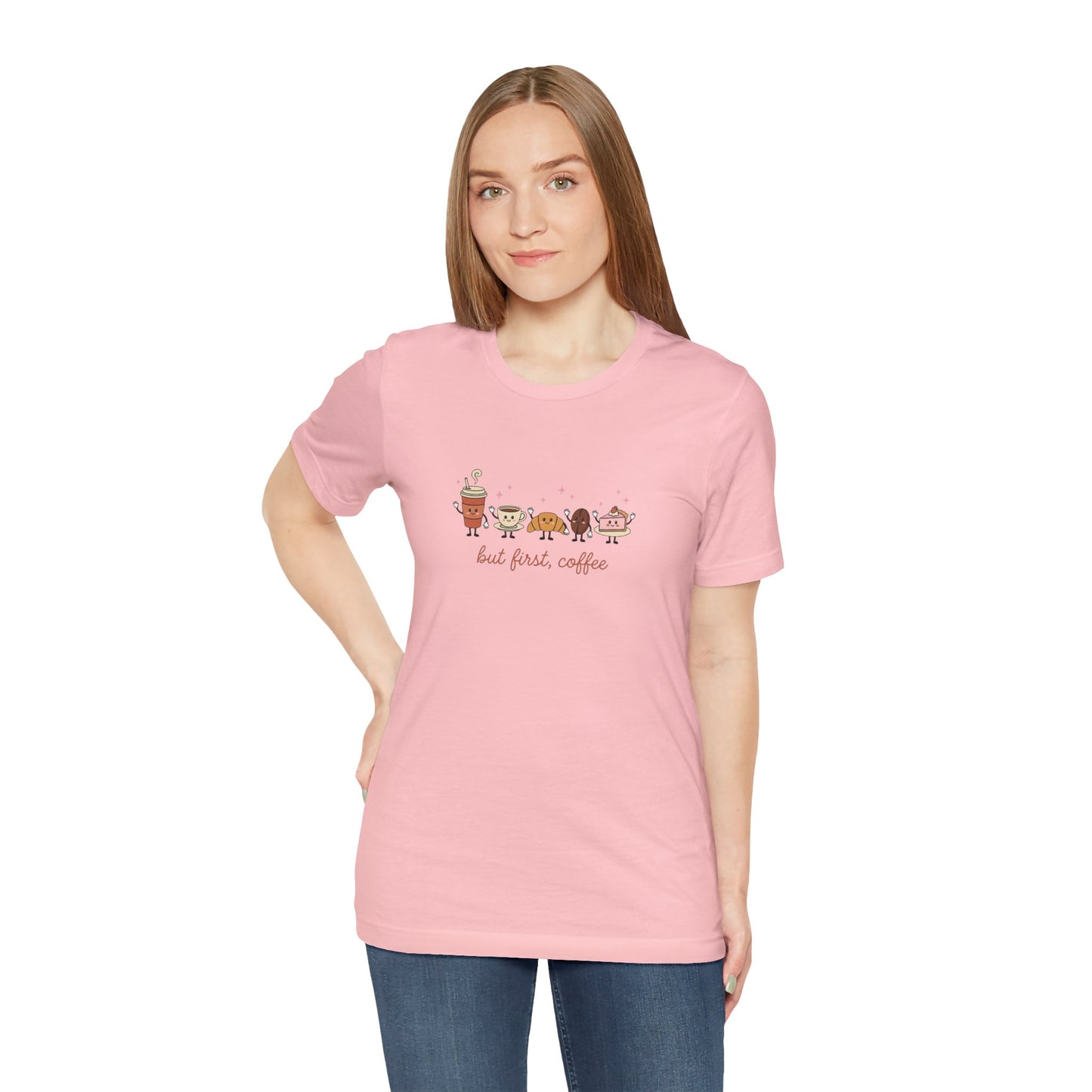 Coffee & Donuts Cute Graphic T-Shirt — But First, Coffee Tee