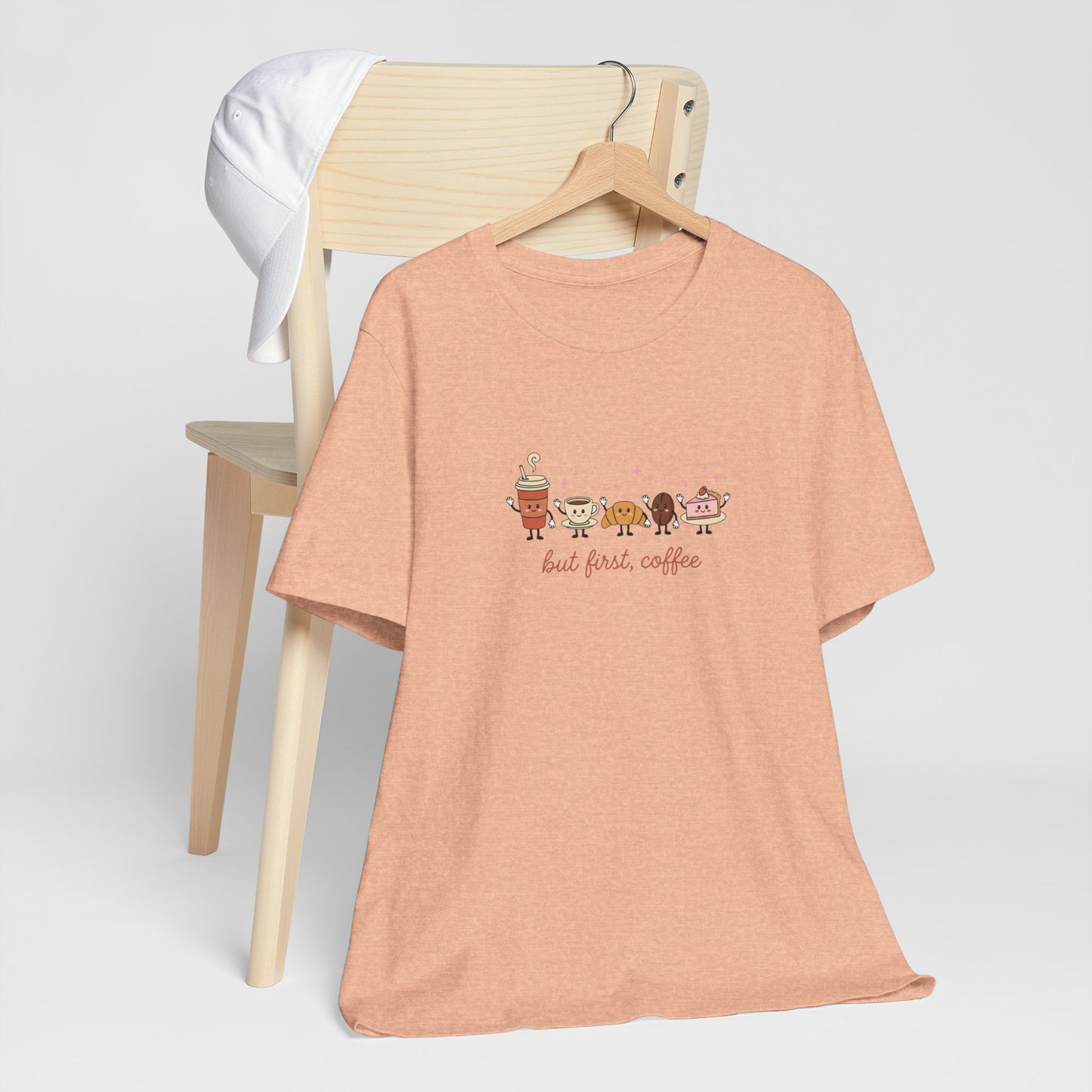 Coffee & Donuts Cute Graphic T-Shirt — But First, Coffee Tee