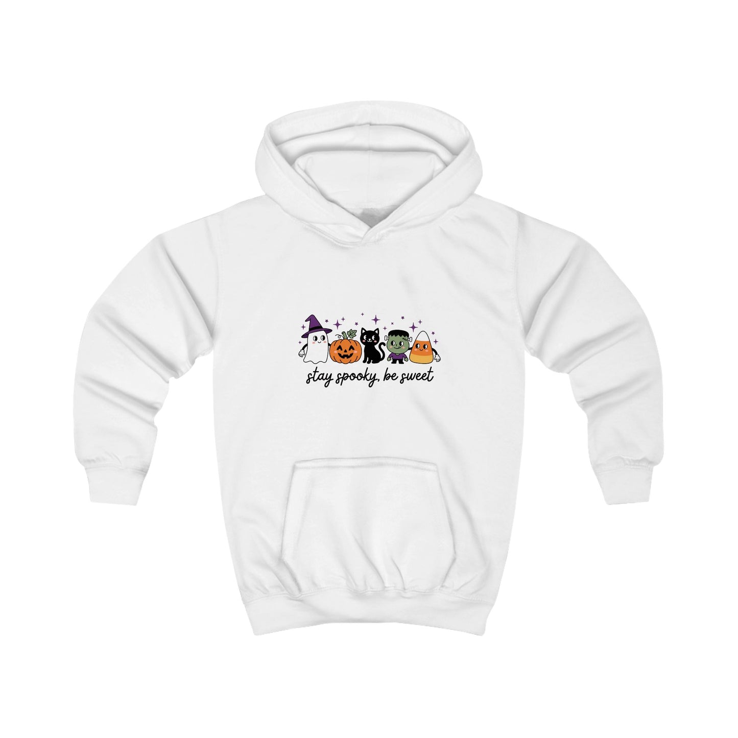 Sudadera Infantil de Halloween — “Sigue Espeluznante, Sé Dulce” con Fantasmas y Calabazas