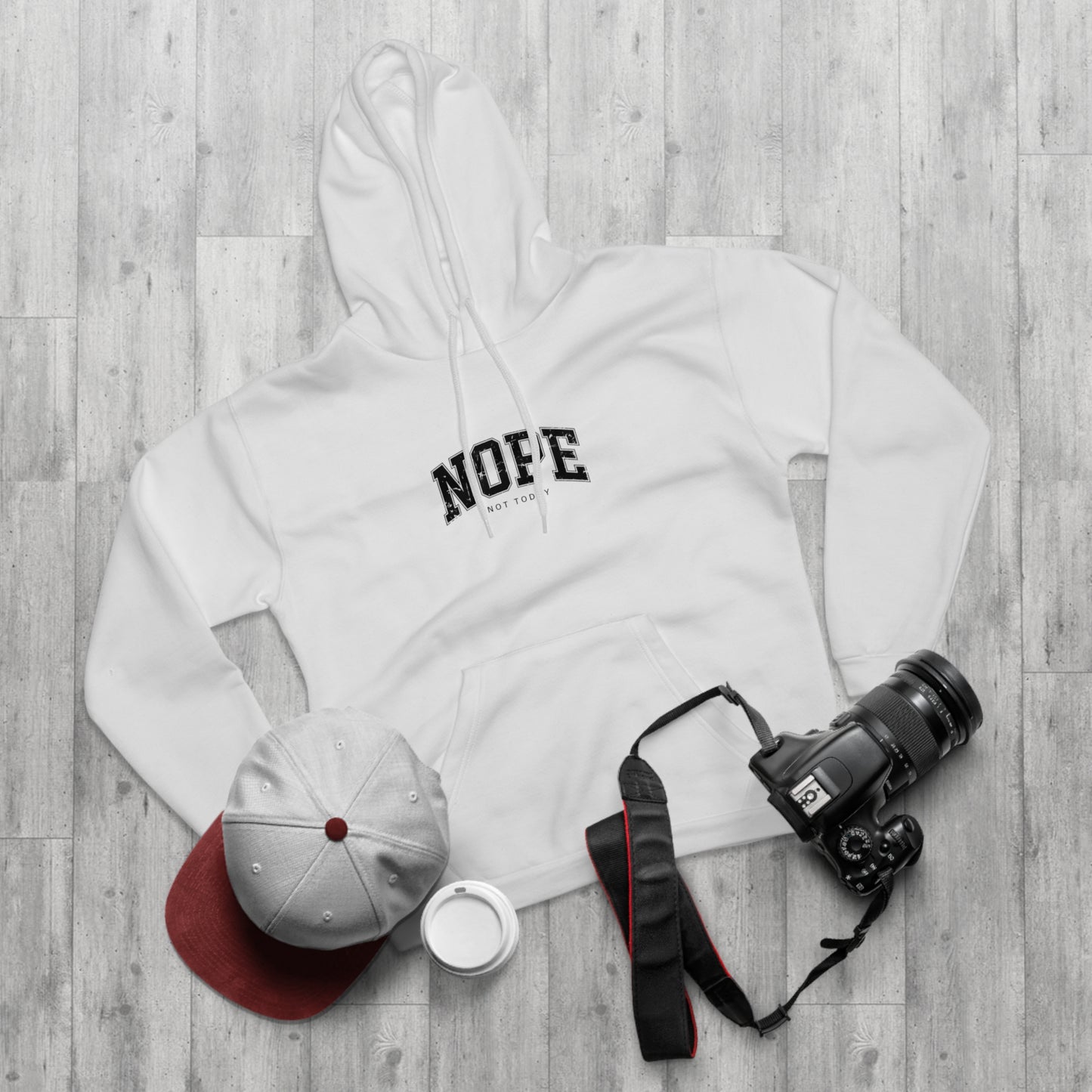 Sudadera “NOPE, Hoy No” — Hoodie Minimalista y Casual con Mensaje Divertido