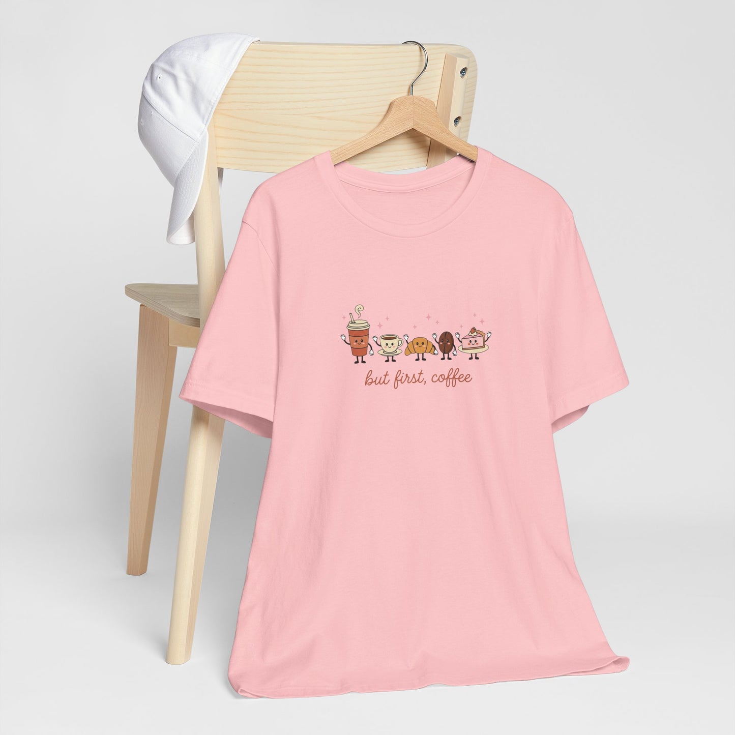 Coffee & Donuts Cute Graphic T-Shirt — But First, Coffee Tee