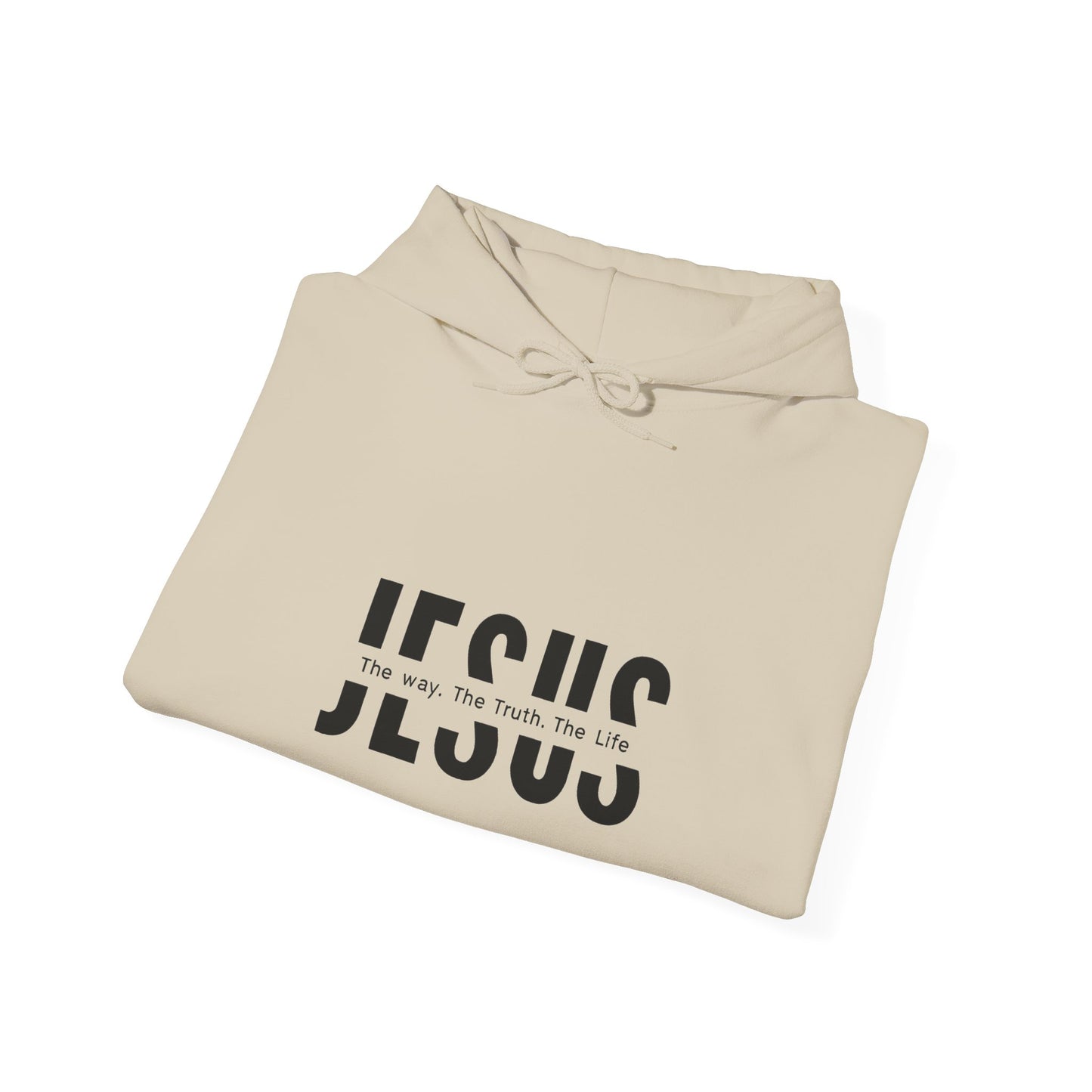 Sudadera Cristiana con Cruz de Jesús — “El Camino, la Verdad y la Vida”
