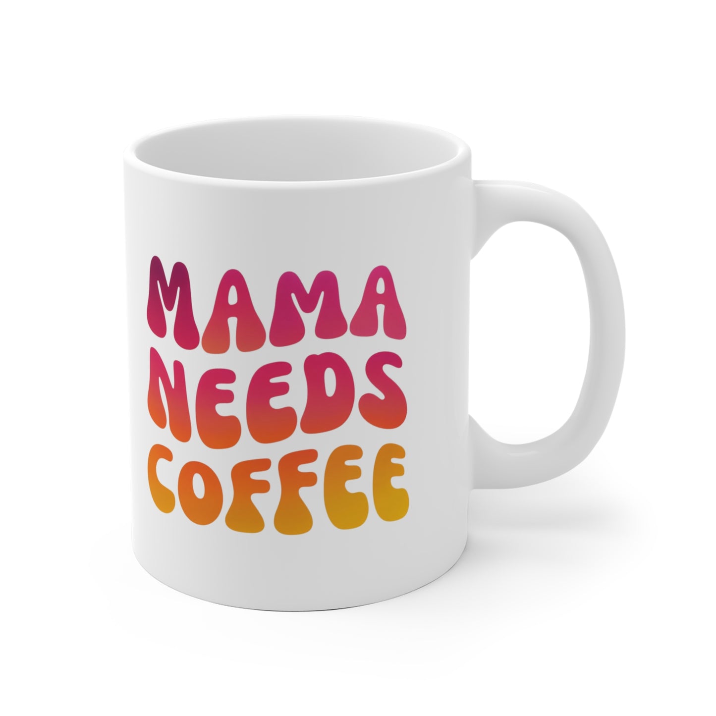 Taza de Cerámica “Mamá Necesita Café” — Regalo Divertido de Estilo Retro para Mamá