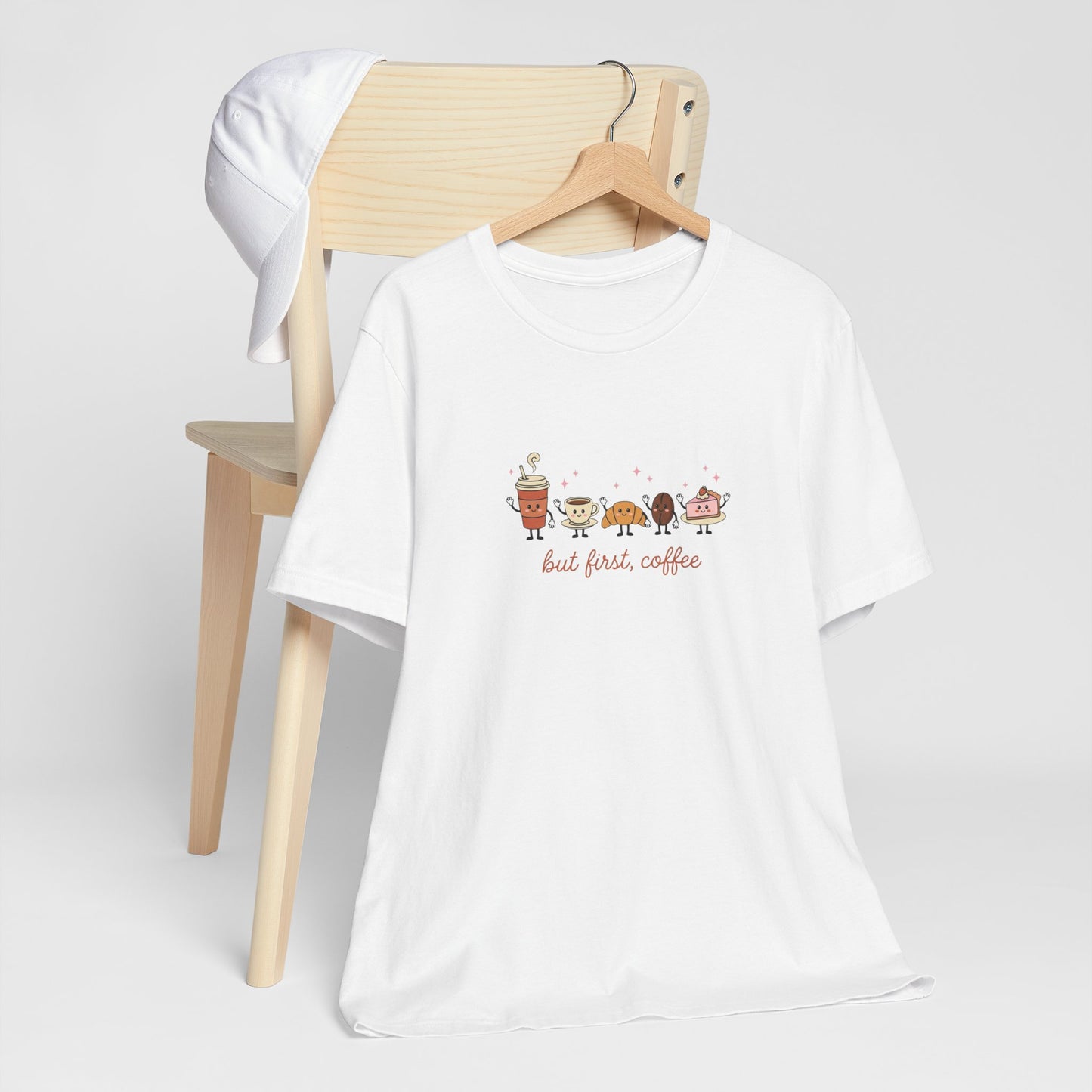 Coffee & Donuts Cute Graphic T-Shirt — But First, Coffee Tee