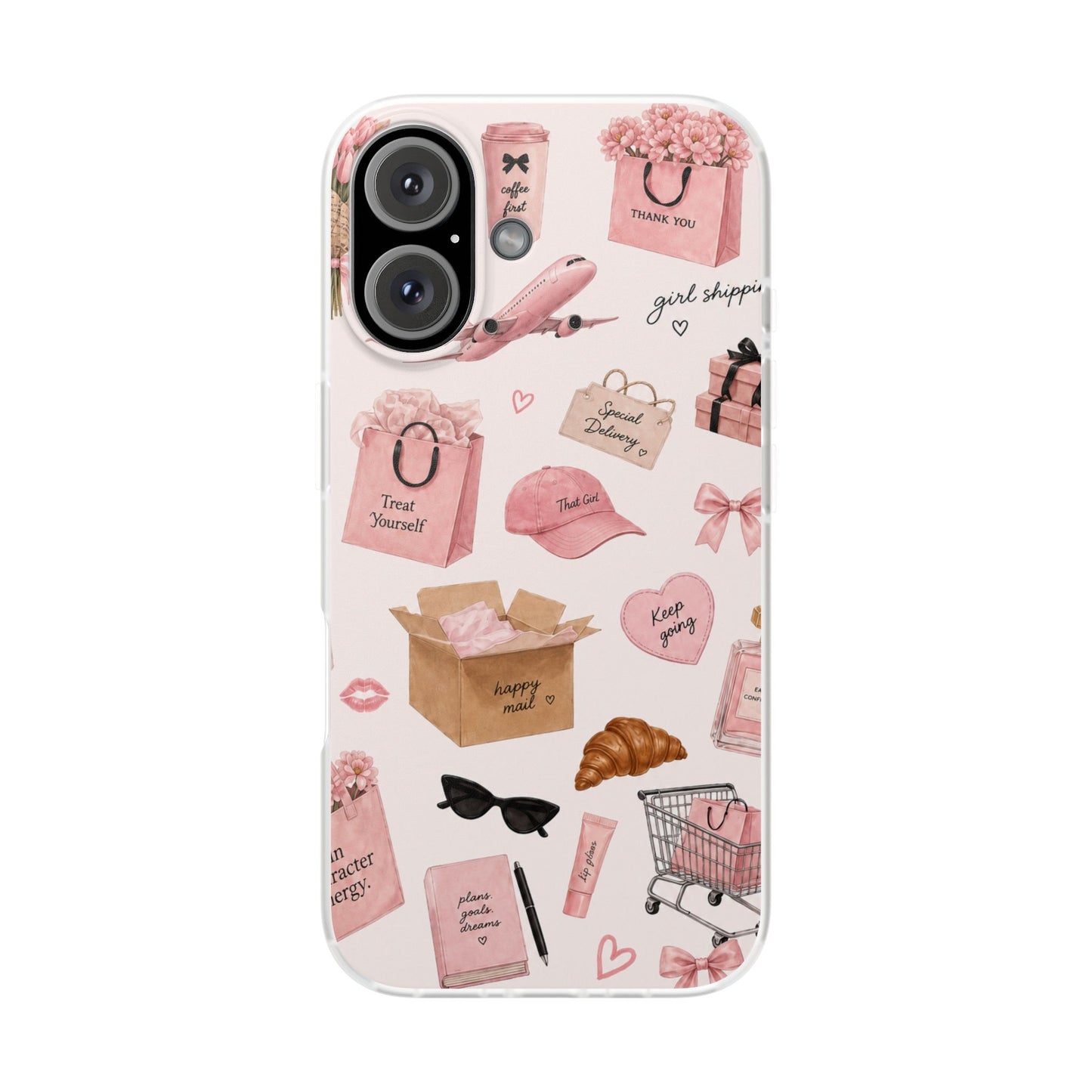 Funda Transparente Rosa para Móvil — Collage “Date un Capricho”