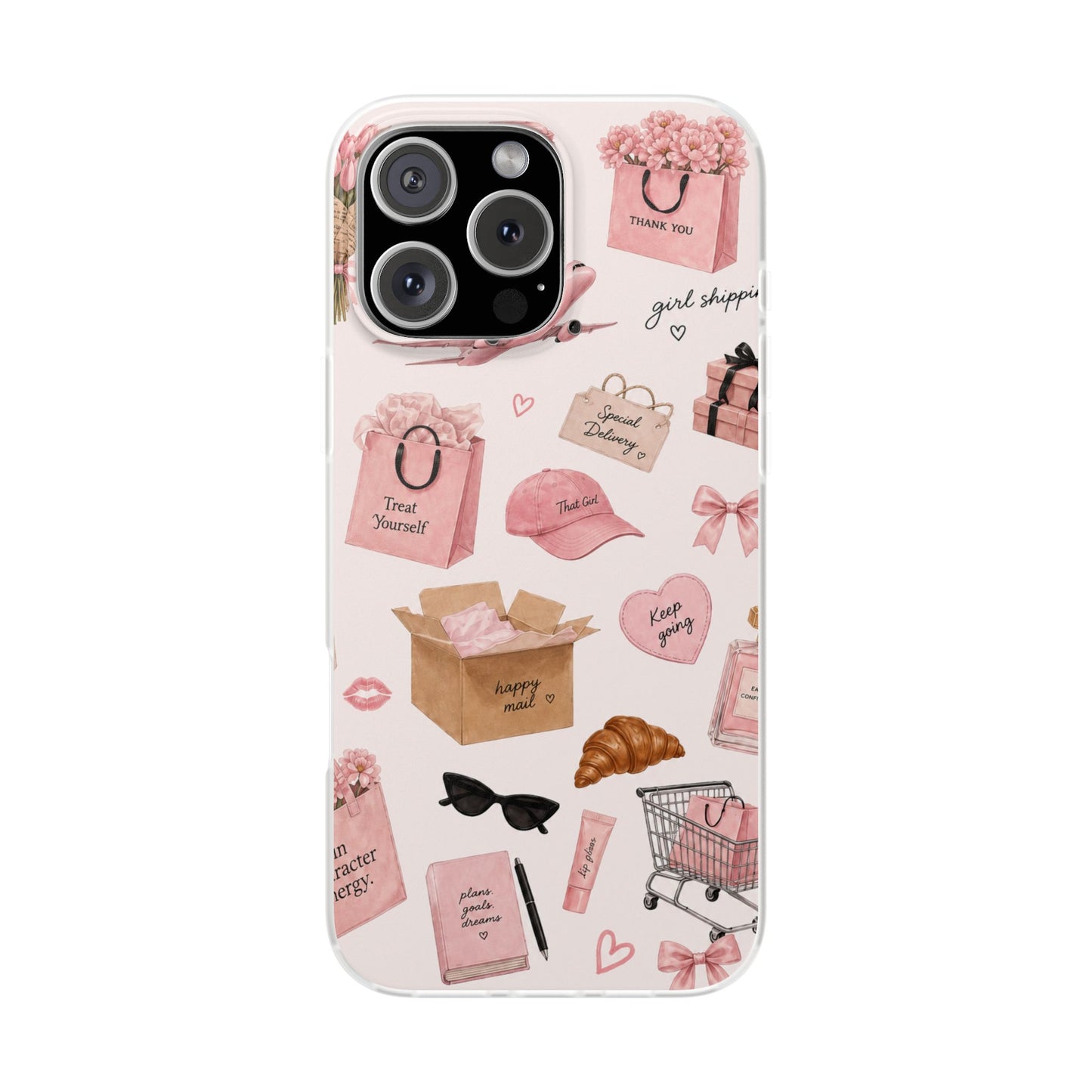 Funda Transparente Rosa para Móvil — Collage “Date un Capricho”
