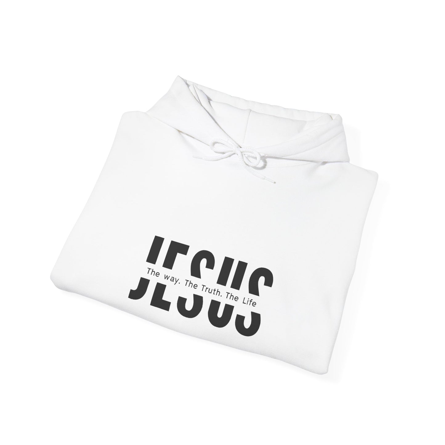 Sudadera Cristiana con Cruz de Jesús — “El Camino, la Verdad y la Vida”