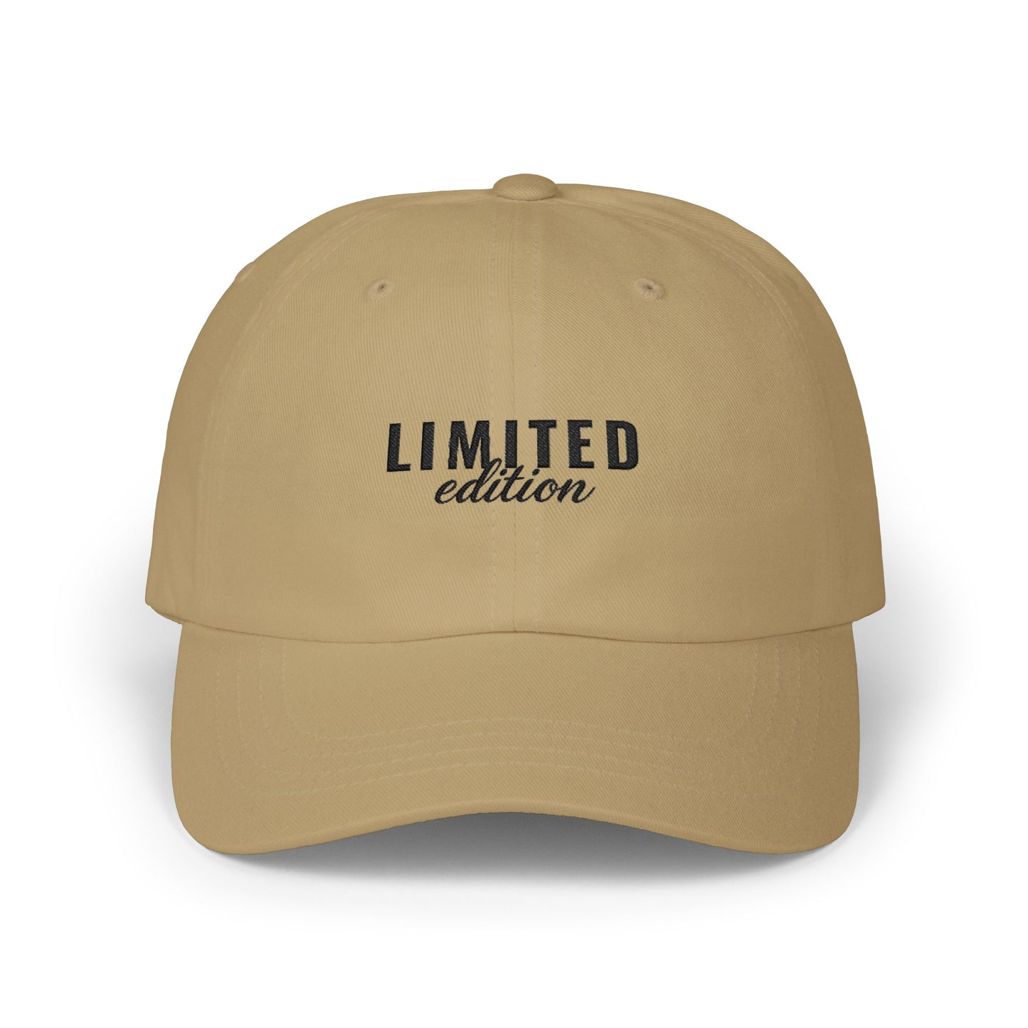 Limited Edition Dad Cap — White Embroidered 'Limited Edition' Baseball Hat