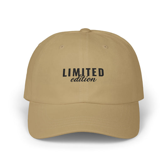 Limited Edition Dad Cap — White Embroidered 'Limited Edition' Baseball Hat
