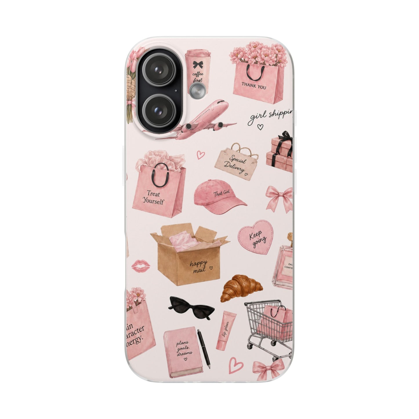 Funda Transparente Rosa para Móvil — Collage “Date un Capricho”