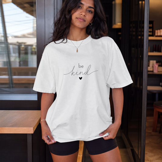 Be Kind T-Shirt – Minimal Script Heart Tee