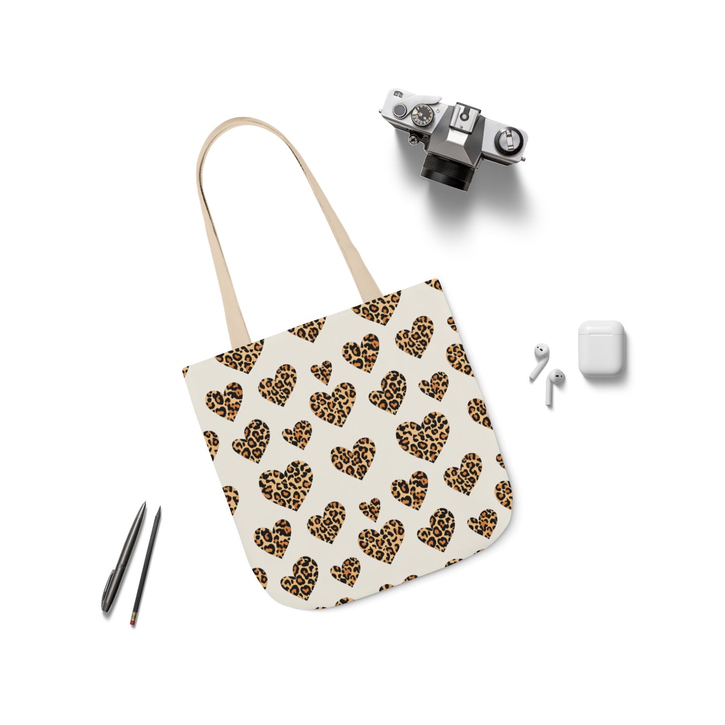 Bolso Tote de Corazones Leopardo — Estampado Animal Print