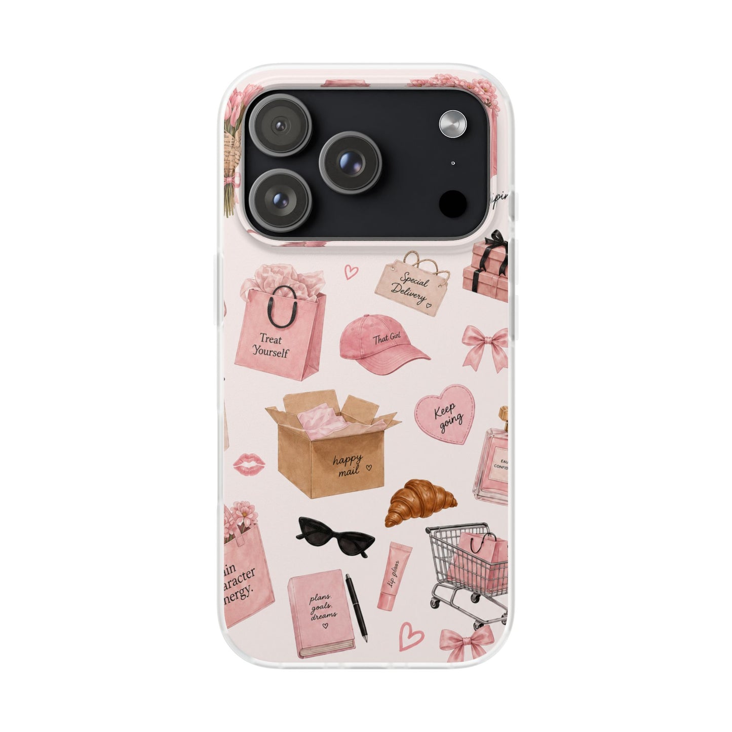 Funda Transparente Rosa para Móvil — Collage “Date un Capricho”