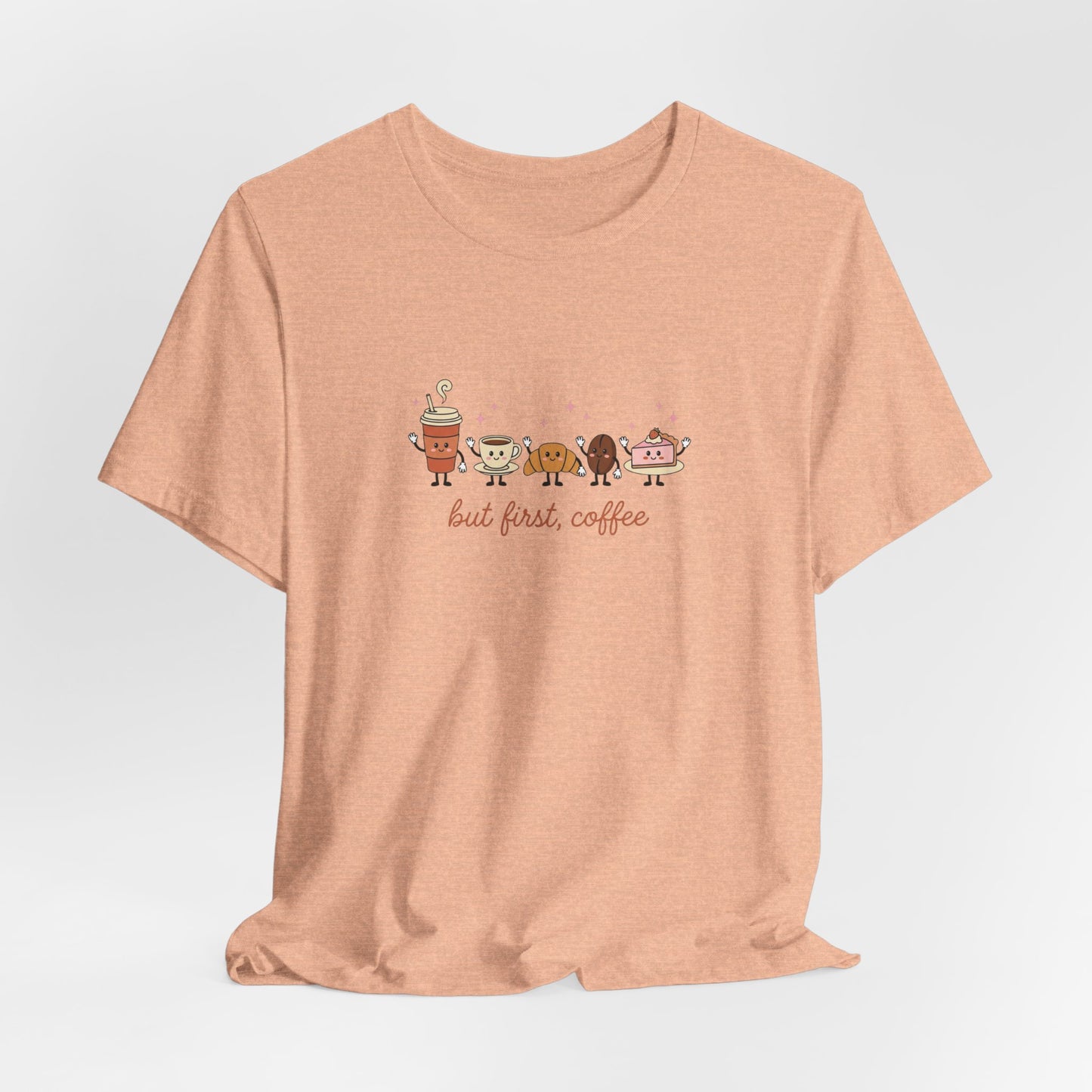 Coffee & Donuts Cute Graphic T-Shirt — But First, Coffee Tee
