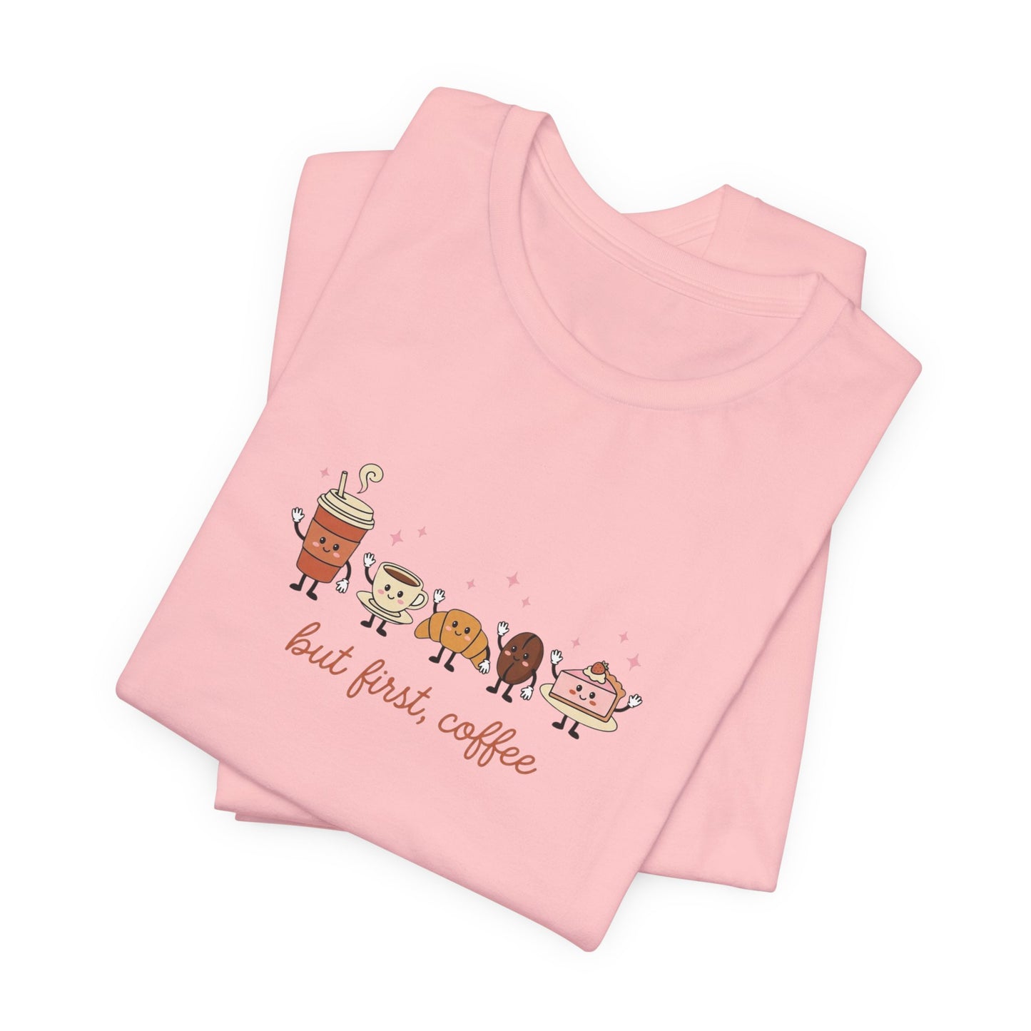 Coffee & Donuts Cute Graphic T-Shirt — But First, Coffee Tee