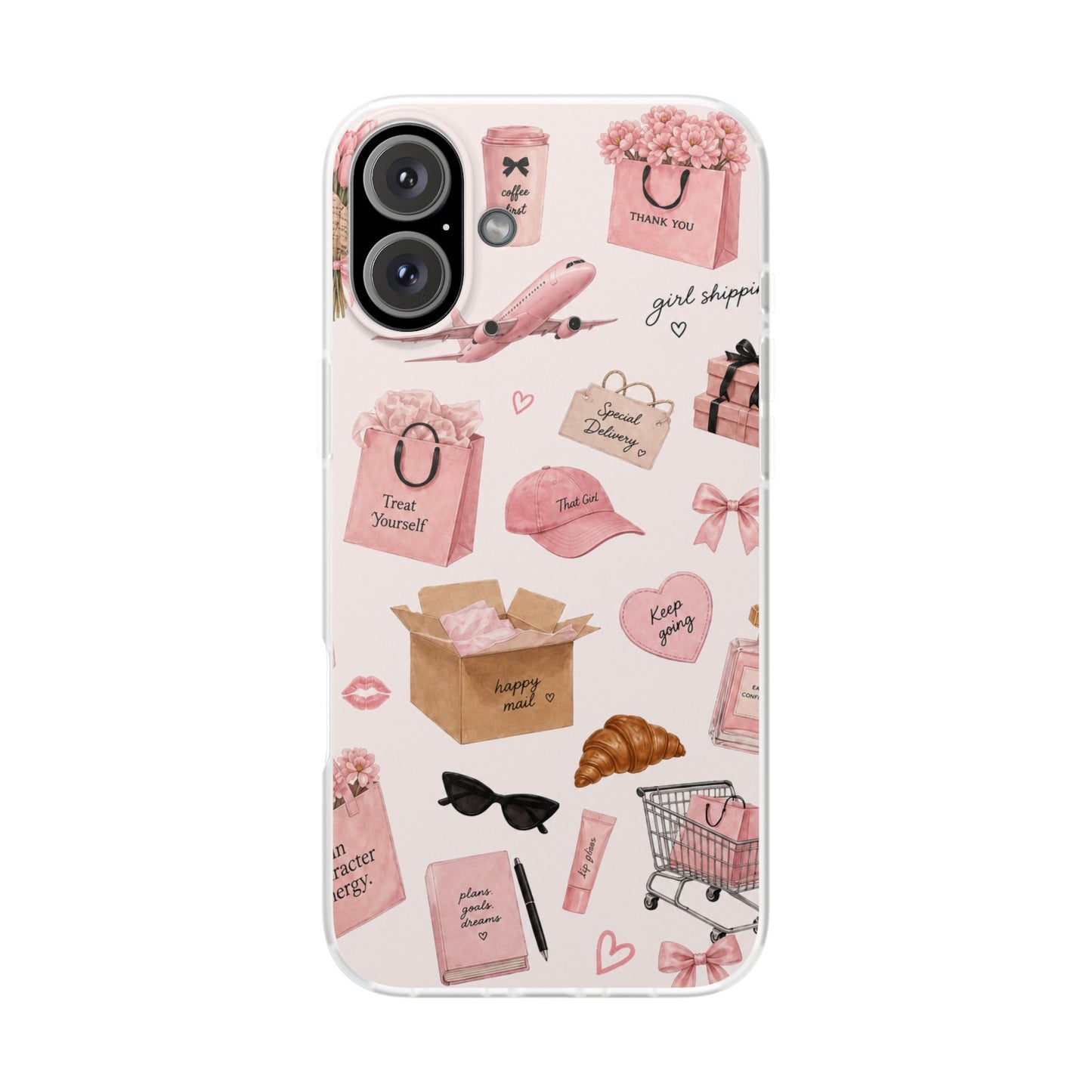 Funda Transparente Rosa para Móvil — Collage “Date un Capricho”