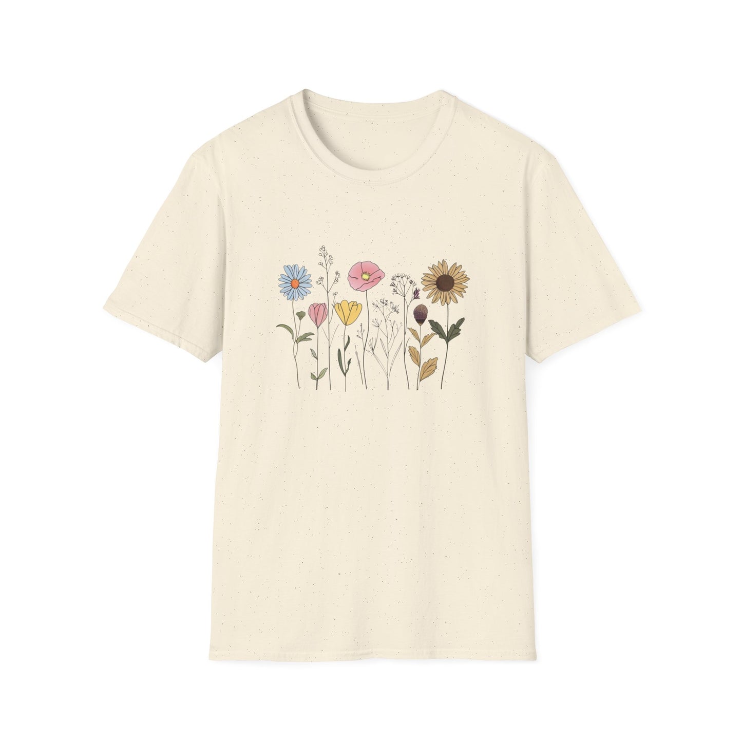 Floral Meadow T-Shirt — Hand-Drawn Wildflower Bouquet Tee