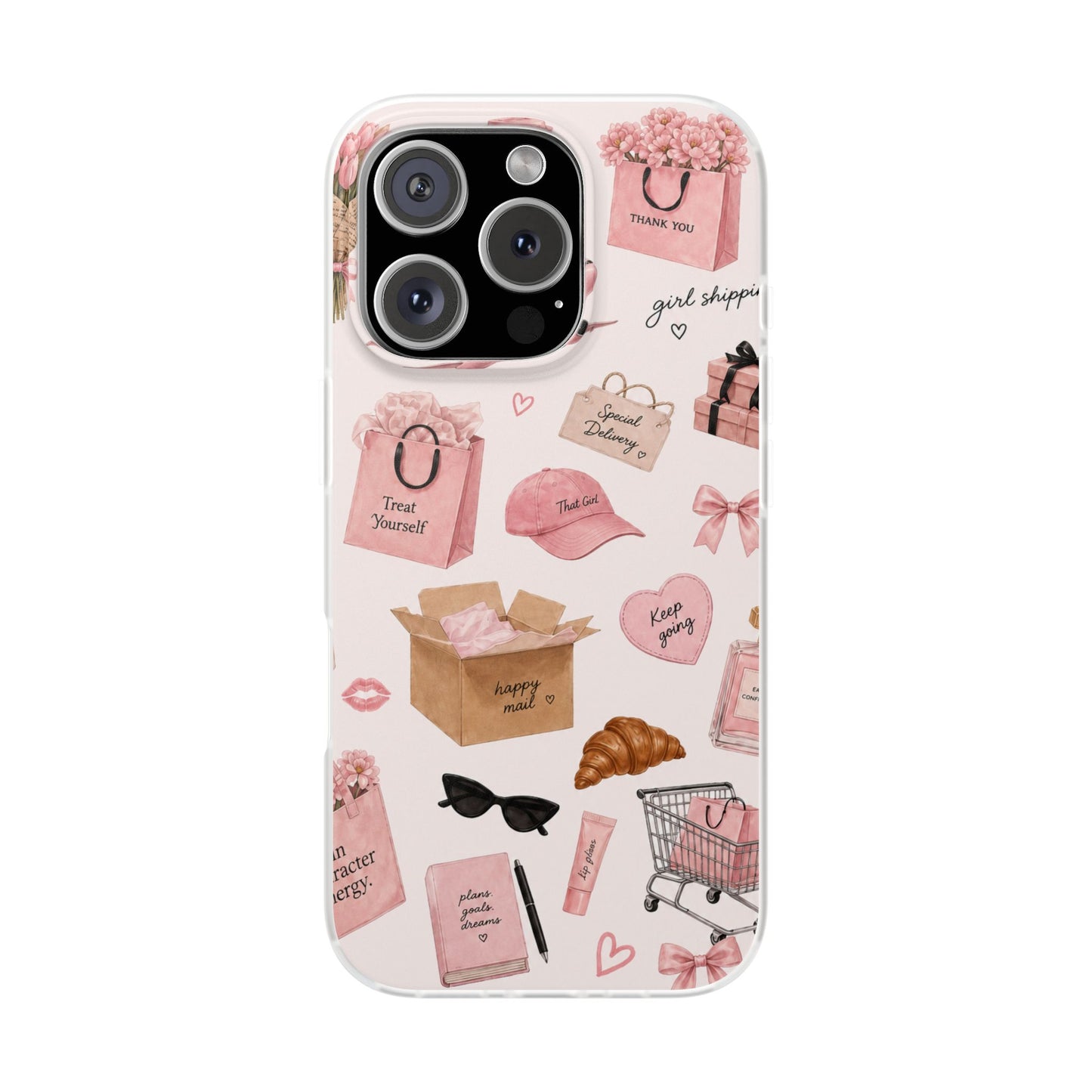 Funda Transparente Rosa para Móvil — Collage “Date un Capricho”