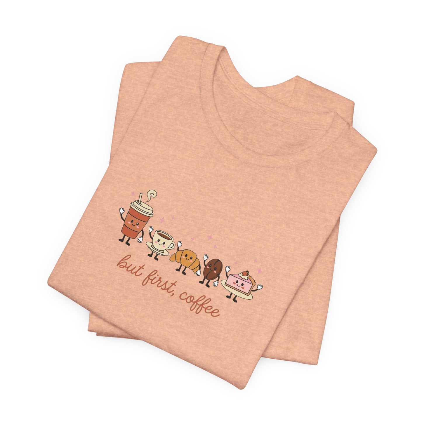 Coffee & Donuts Cute Graphic T-Shirt — But First, Coffee Tee