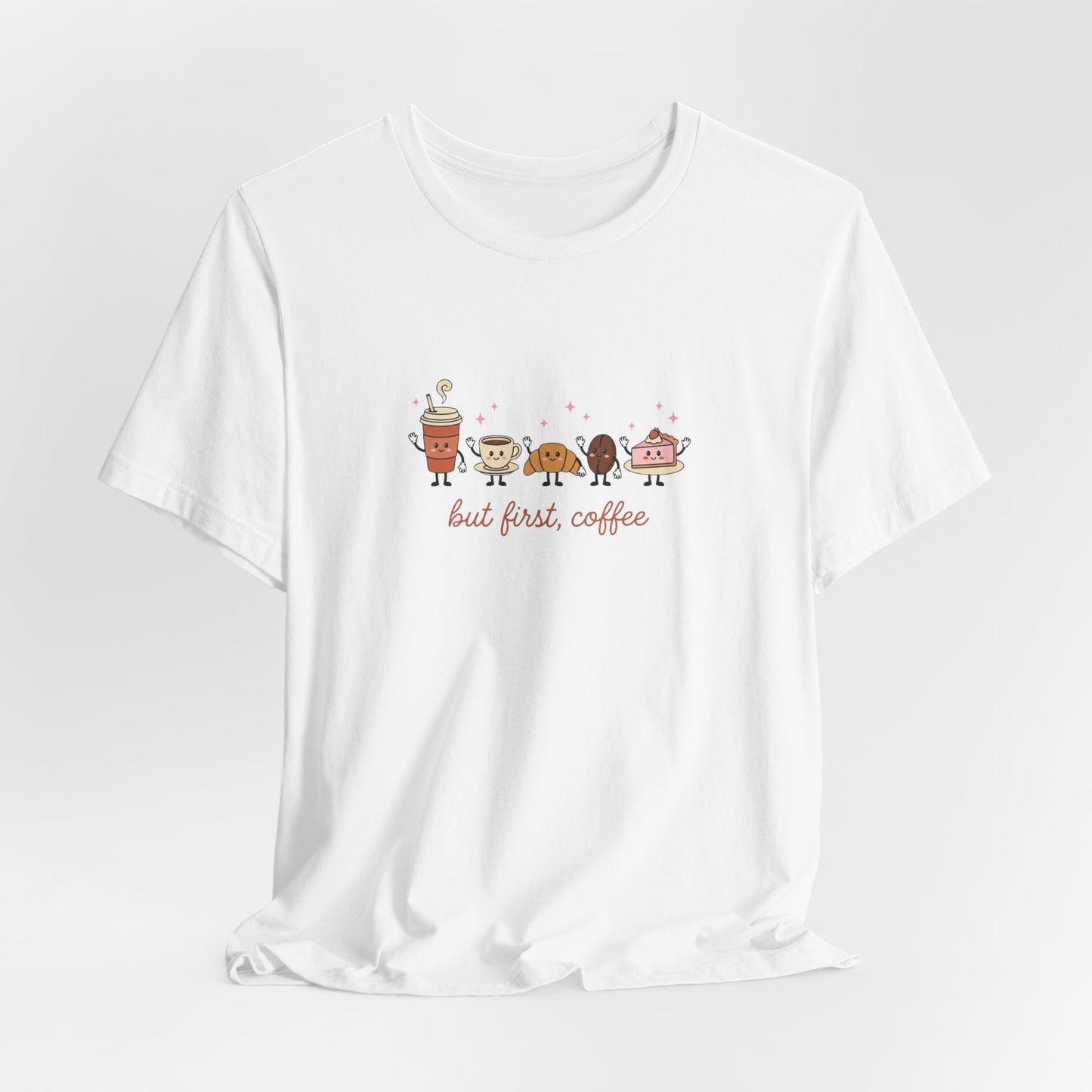 Coffee & Donuts Cute Graphic T-Shirt — But First, Coffee Tee